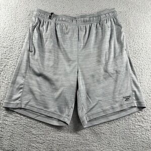 Reebok Shorts Mens XL Gray Athletic Basketball Lounge Poly‎ Loose Elastic Waist